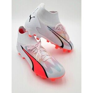 Mens Size 11 White Fire Orchid Puma Ultra Pro FG/AG Soccer Cleats 107422-01